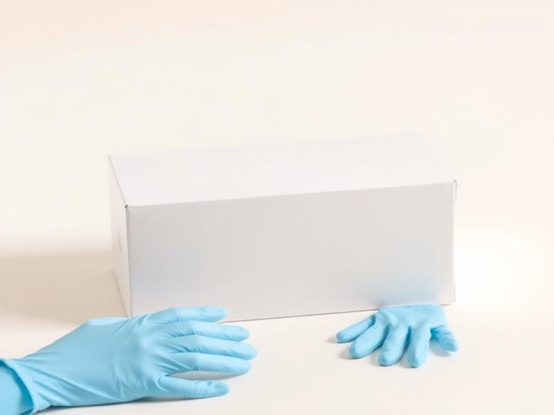 Box mit blauen Einmalhandschuhen